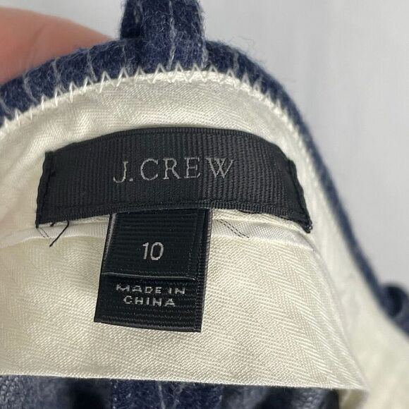 J. Crew Blue Pinstripe Wool Cotton Blend Slim Ankle Dress Pants - Women’s 10 - Picture 6 of 8